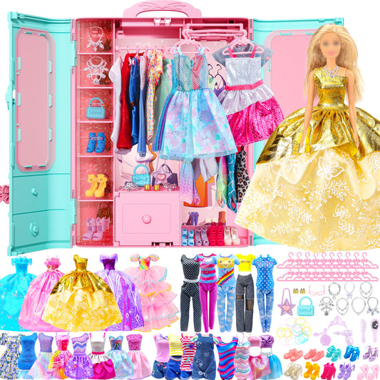 Style Shine doll closet bundle with multiple rods for organized playtime