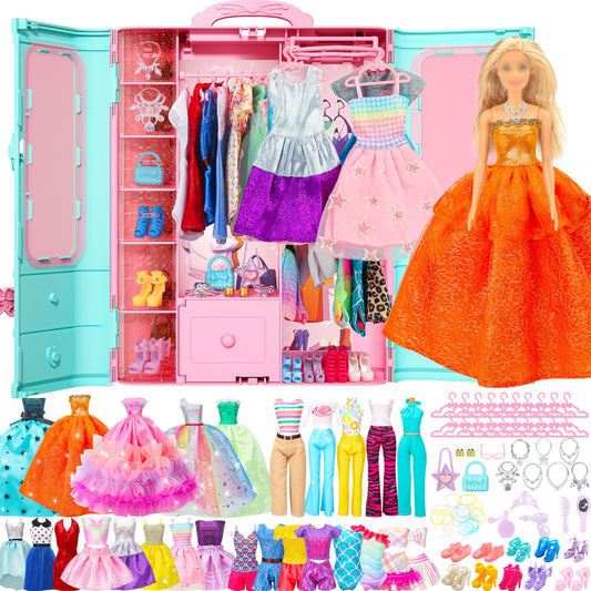 Style Shine doll closet full set display organized play storage