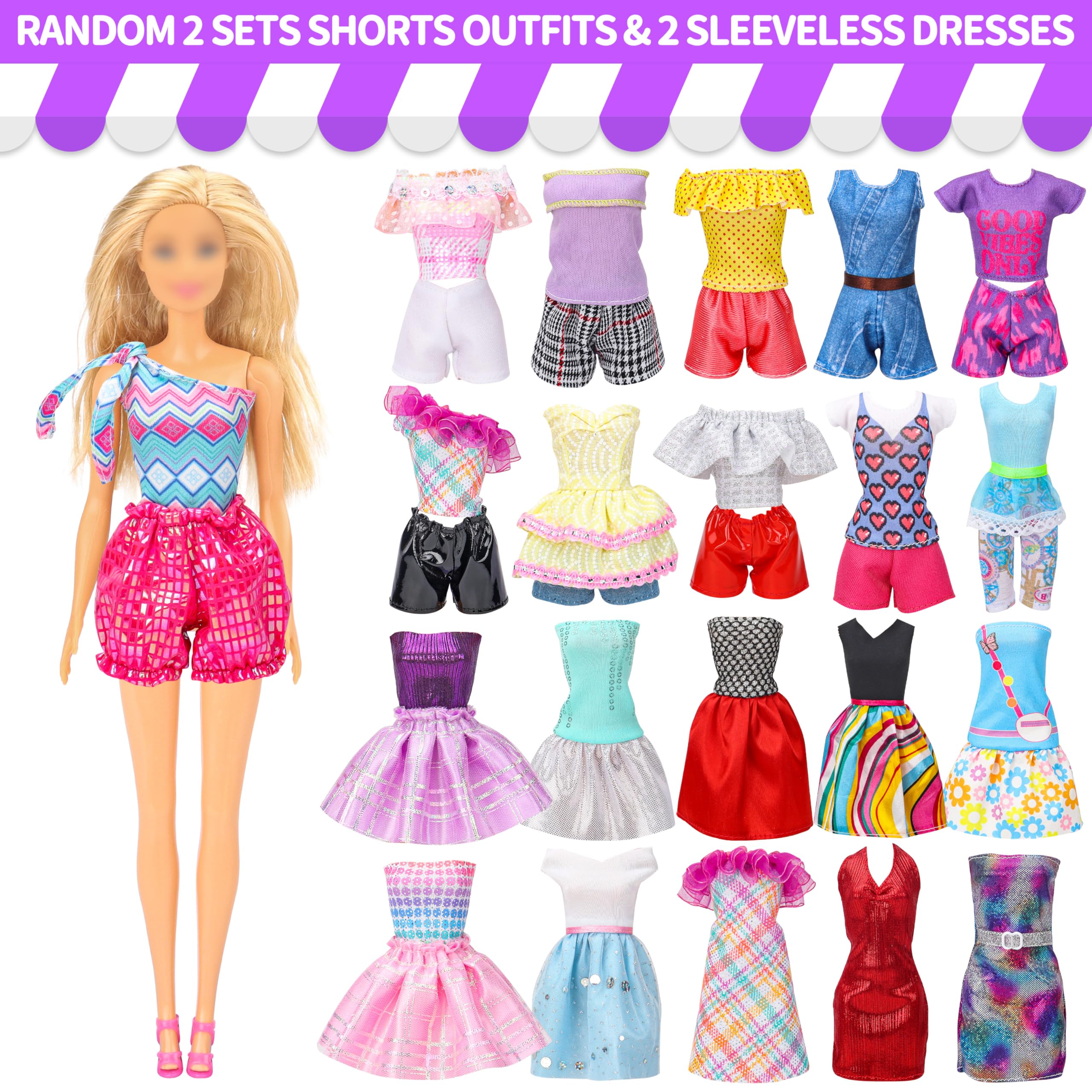 Style Shine casual outfits bundle supports everyday pretend play and wardrobe creativity.