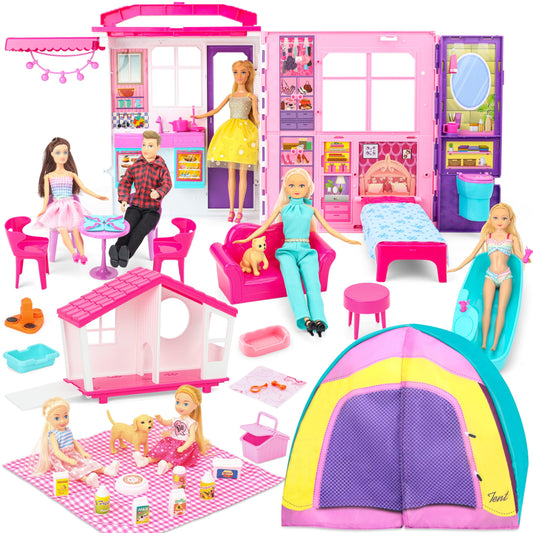 Style Shine foldable doll house, compact design for easy storage and travel