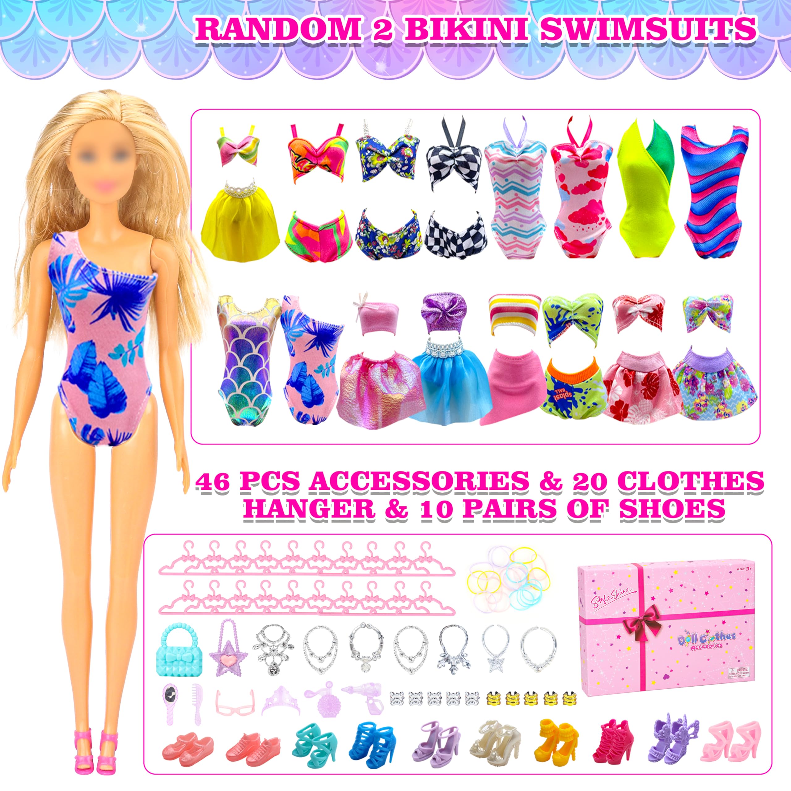 Style Shine swimsuit bikinis set for seaside dress-up adventures