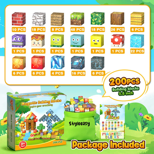 Styleeasy colorful-patterns demonstrate versatile magnets for varied structures and play.