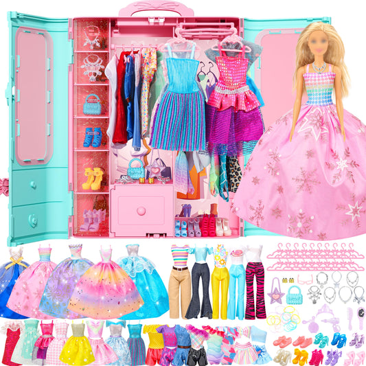 Style Shine doll closet front view for organized dress-up play