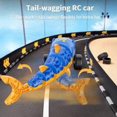 suangrc RC Shark Car with LED lights for day and night play.