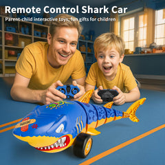 suangrc RC Shark Car swinging tail in action for dynamic turns.