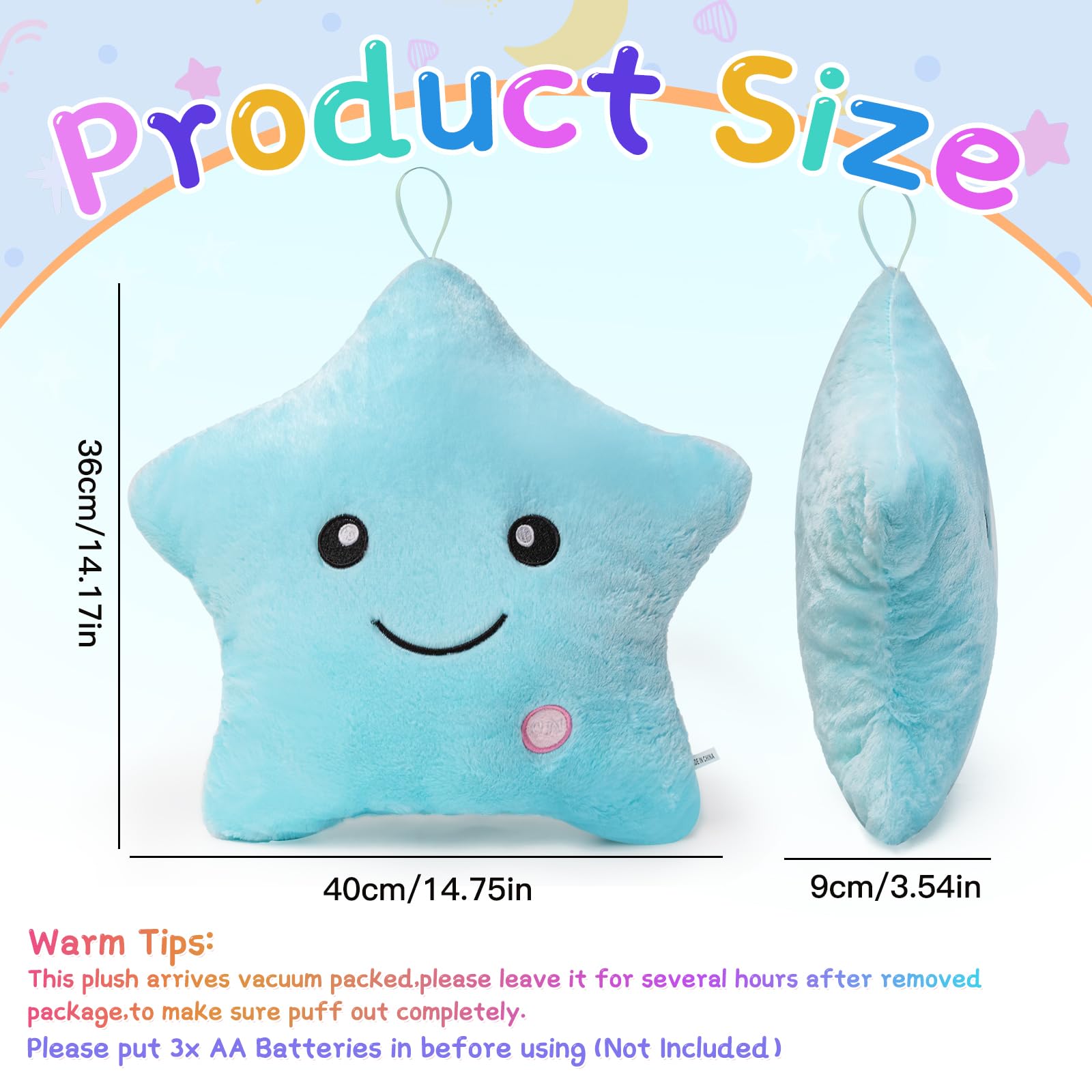 Subao star pillow serves as a cuddle toy and nap cushion.