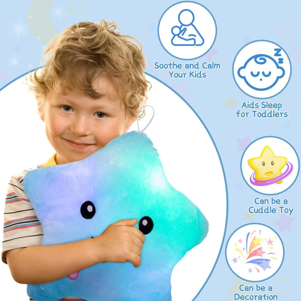 Subao Twinkle Star Pillow ideal for travel as a comforting night light.