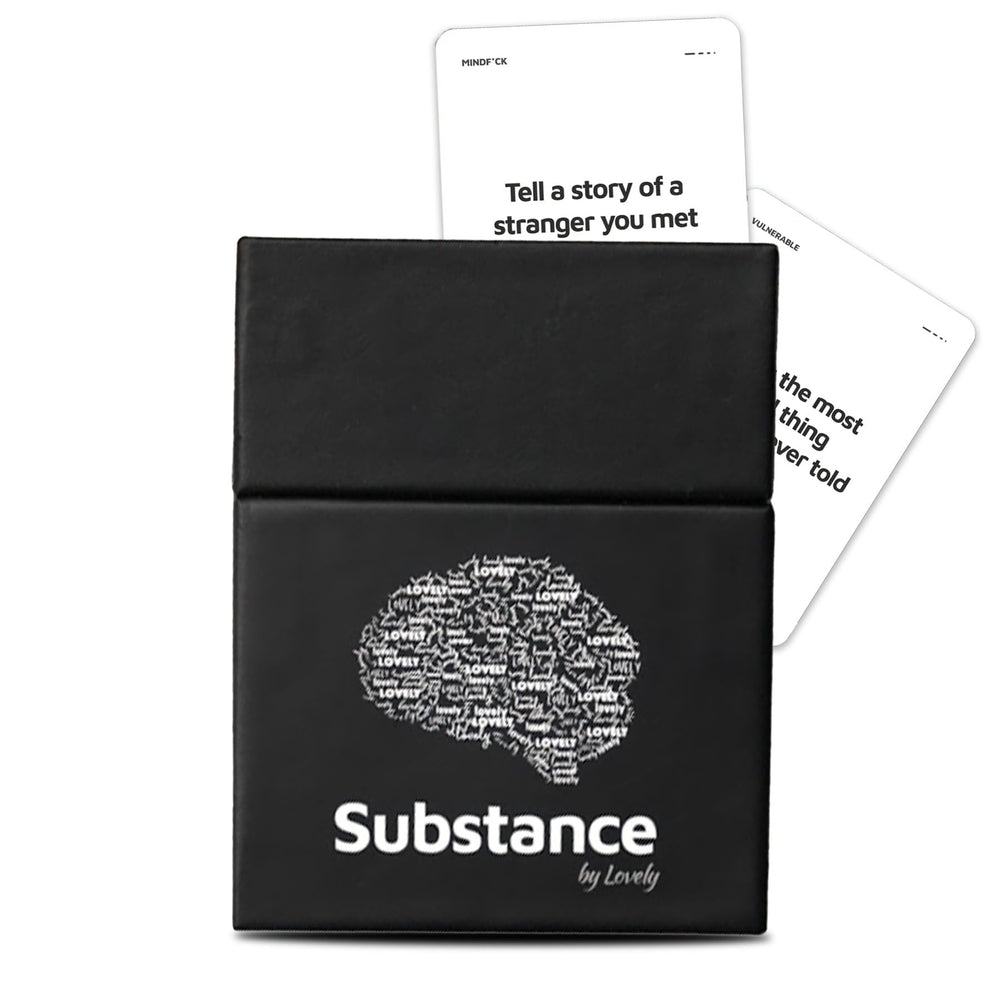 Substance Card Game setup on table for social night.