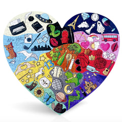 SUBURBAN WITCH CO ERAS heart-puzzle table setup ready for family evening