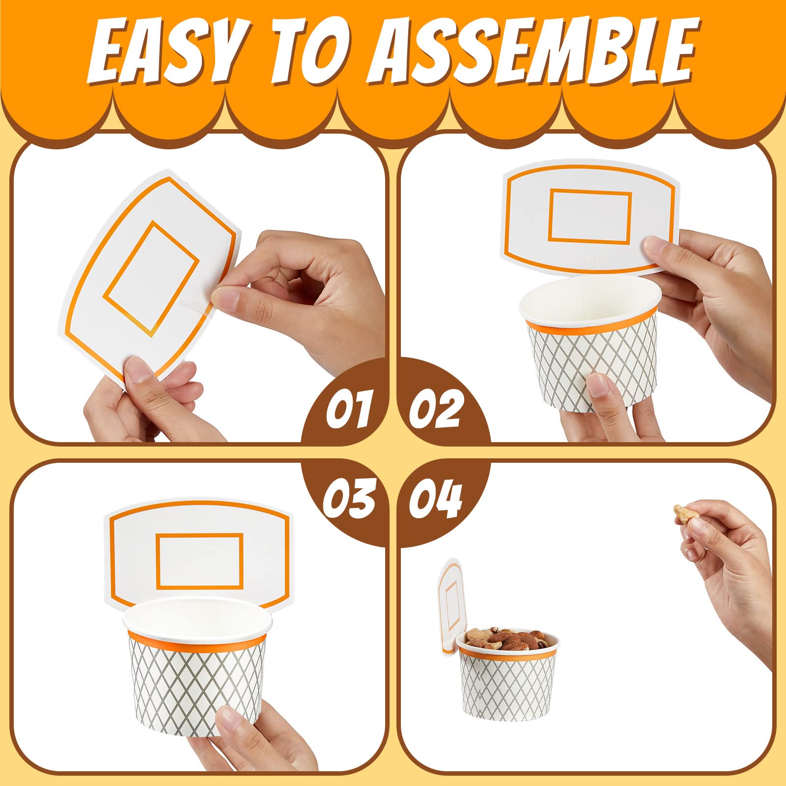 Suclain 8oz paper snack cups ideal for drinks and treats.