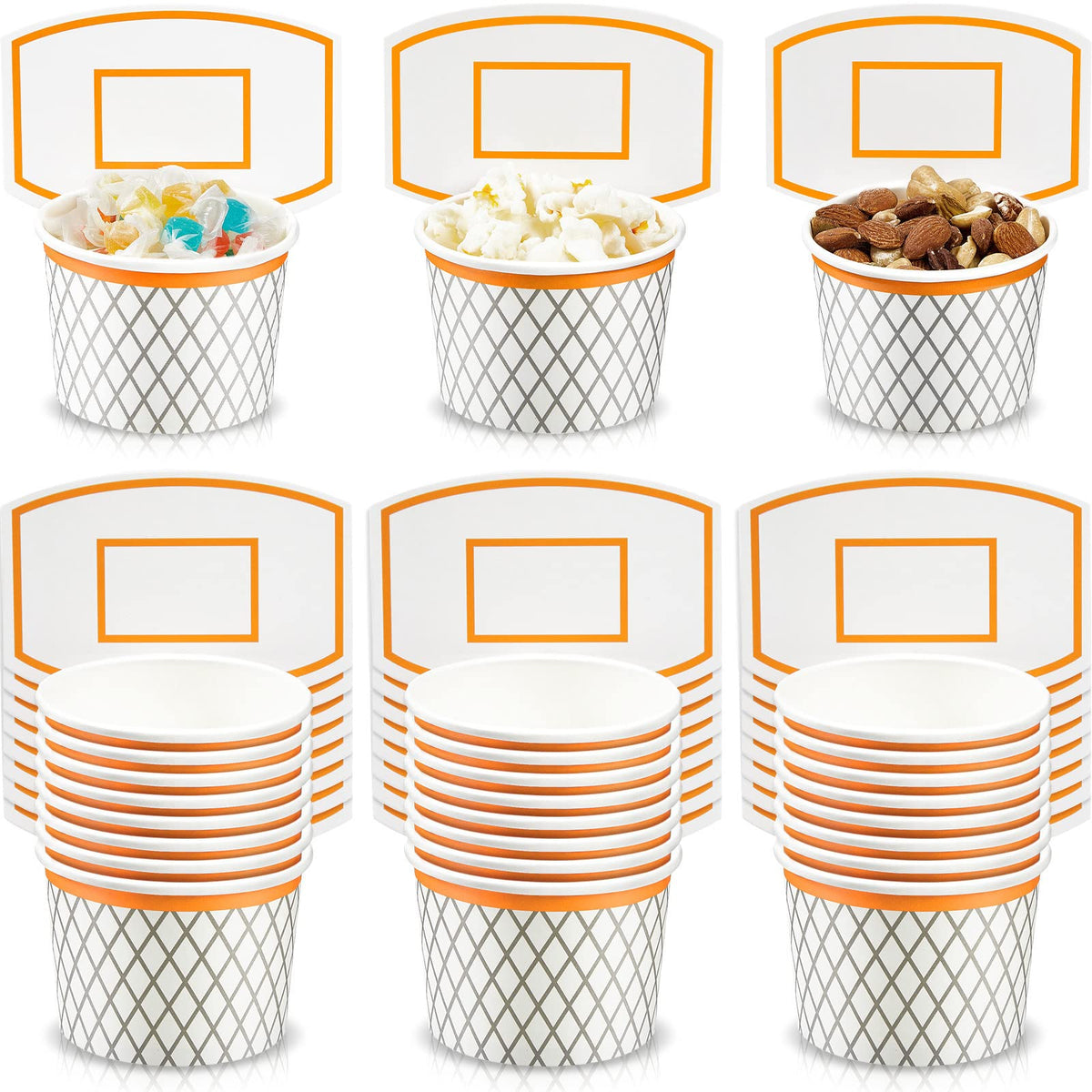 Suclain basketball hoop snack cups for festive party favors and snacks.