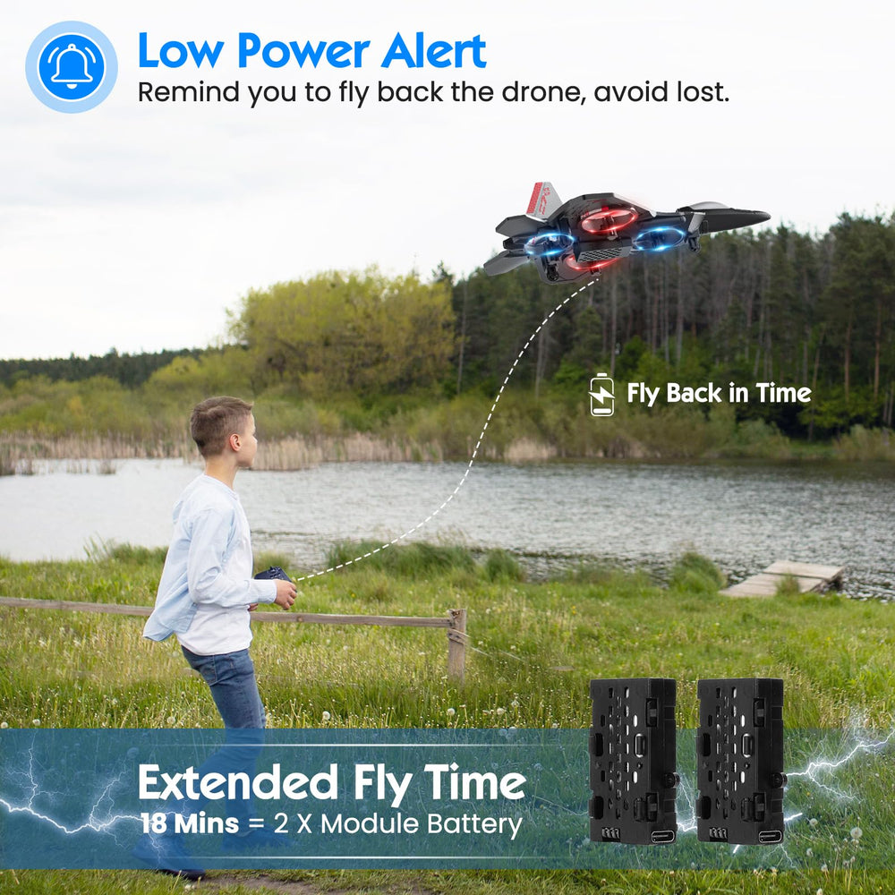 Sucpeii RC plane battery charging feature supports longer play sessions.