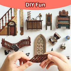 SUDOPOR DIY Book Nook Kit with LED lighting enhances cozy decor