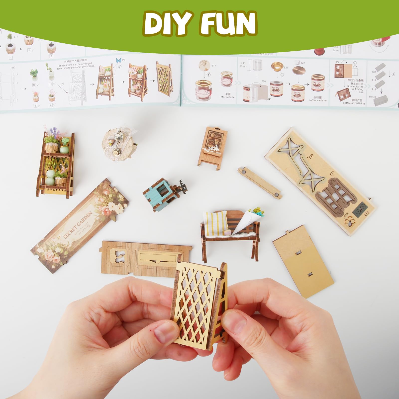 SUDOPOR Sylvia Garden wooden puzzle pieces ready for careful assembly