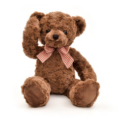 Suepcuddly rose fur plush texture adds soft comfort.