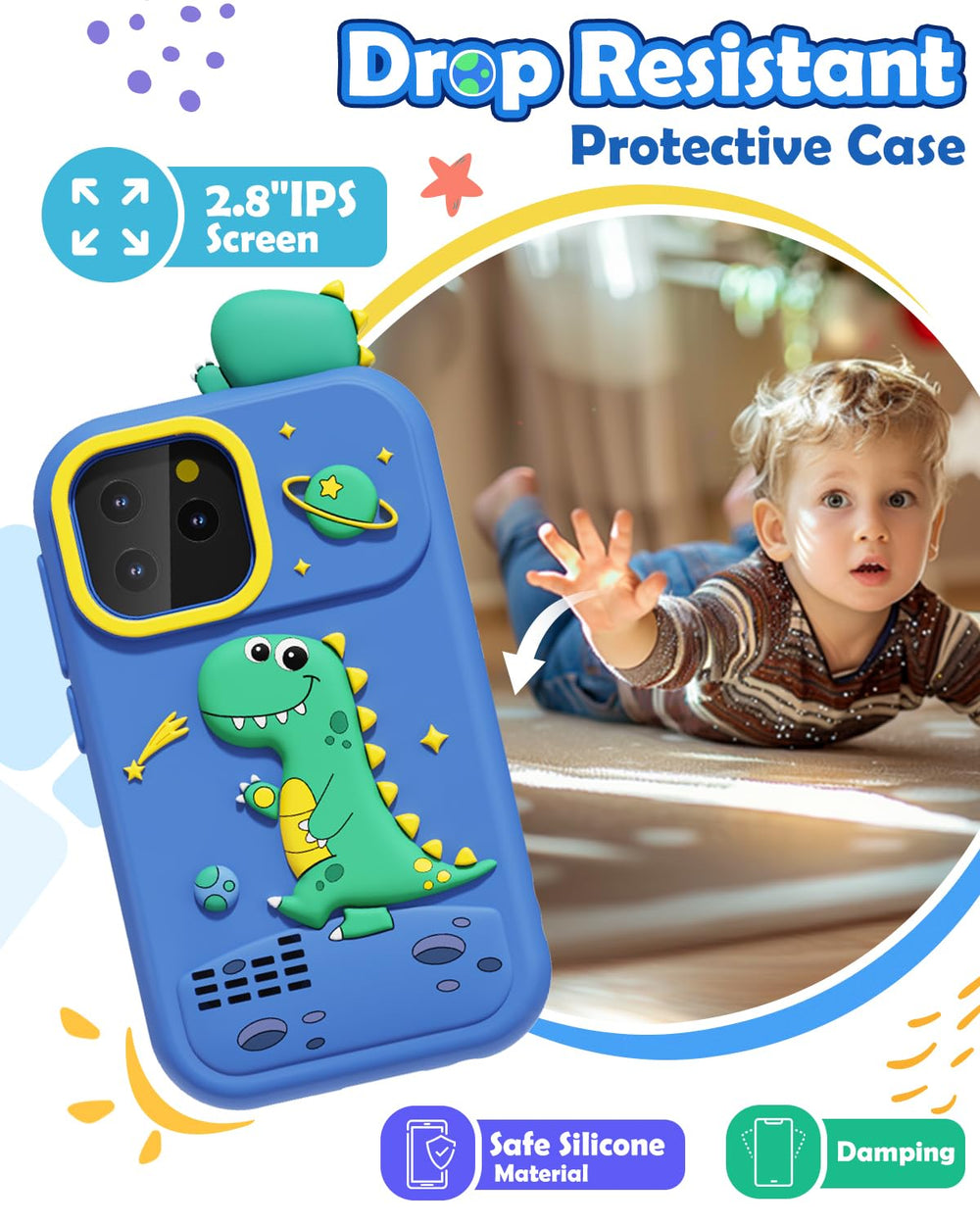 Sueseip kids phone dual cameras for selfies and creative photo moments