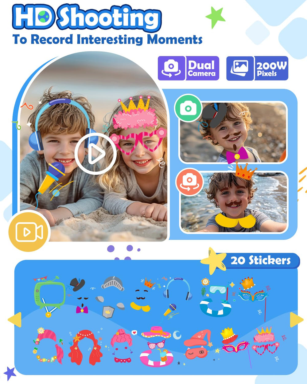 Sueseip kids phone 2.8-inch IPS display provides clear learning visuals