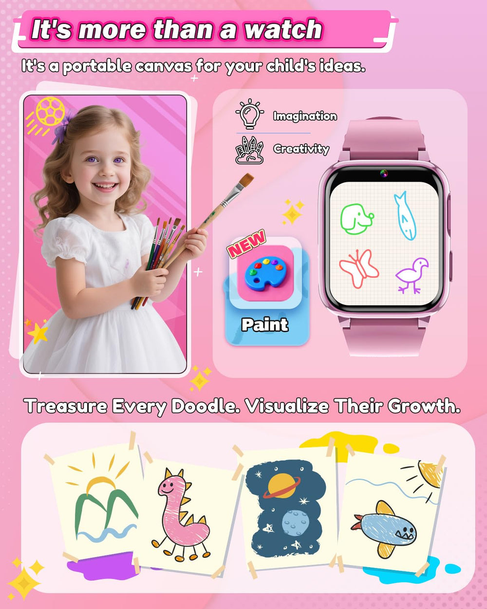 Sueseip watch offers 35 games to challenge young minds.
