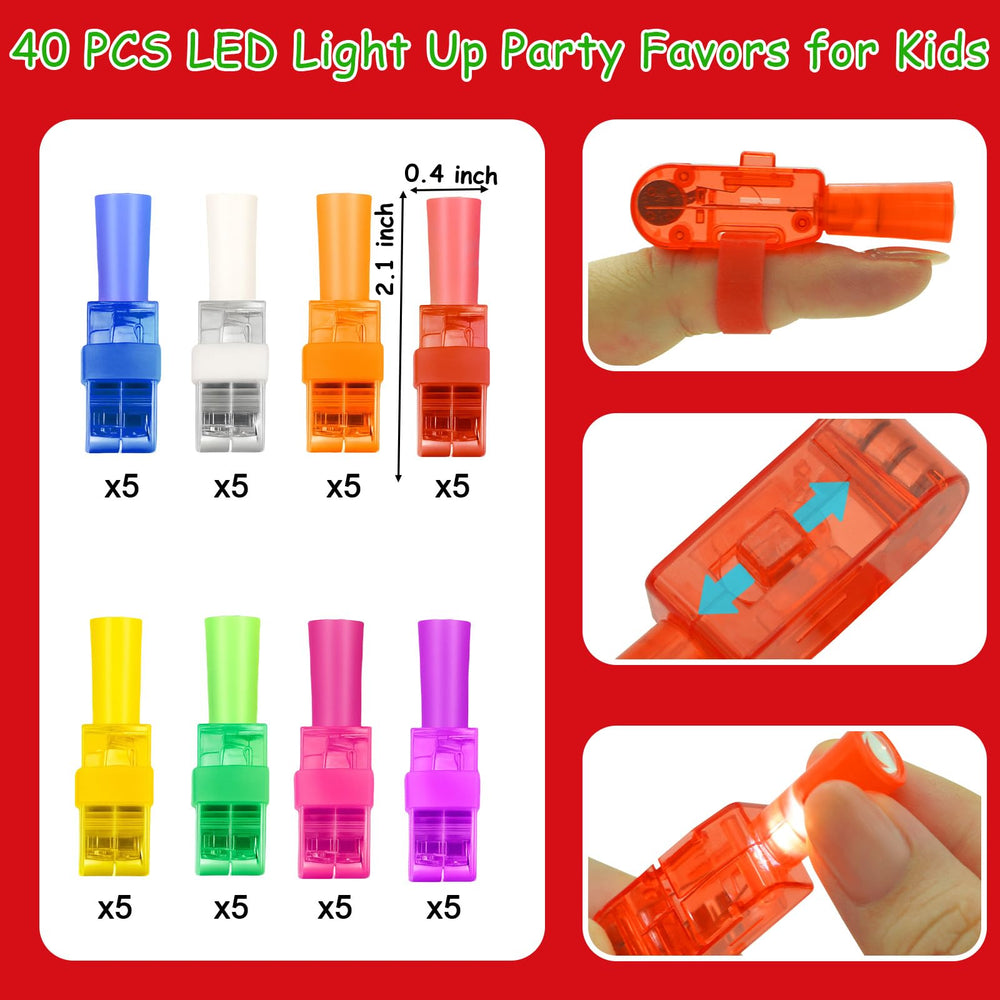 Sufuplay LED finger light held in hand showing bright glow for trick-or-treating