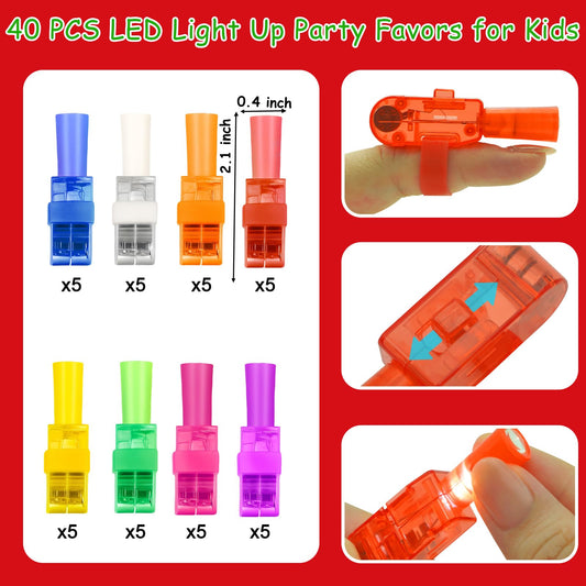 Sufuplay LED finger light held in hand showing bright glow for trick-or-treating