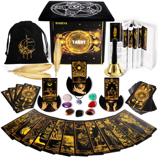 SUGEYA 78-tarot cards with black classic design for immersive readings