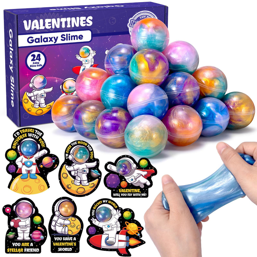 SUGFUT galaxy slime valentine card with astronaut design, ideal for classroom exchanges.