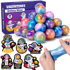 SUGFUT galaxy slime valentine card with astronaut design, ideal for classroom exchanges.