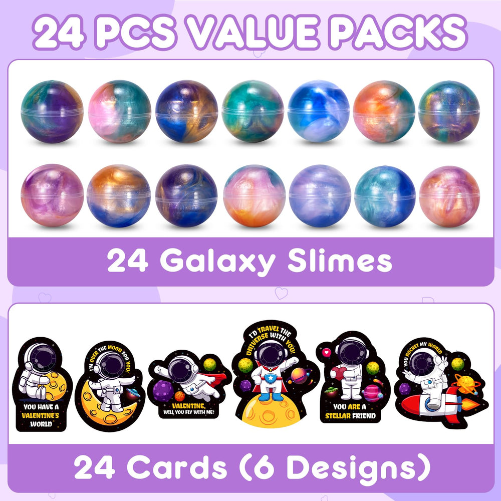 SUGFUT valentine card featuring meteor motif and galaxy slime, perfect for party favors.