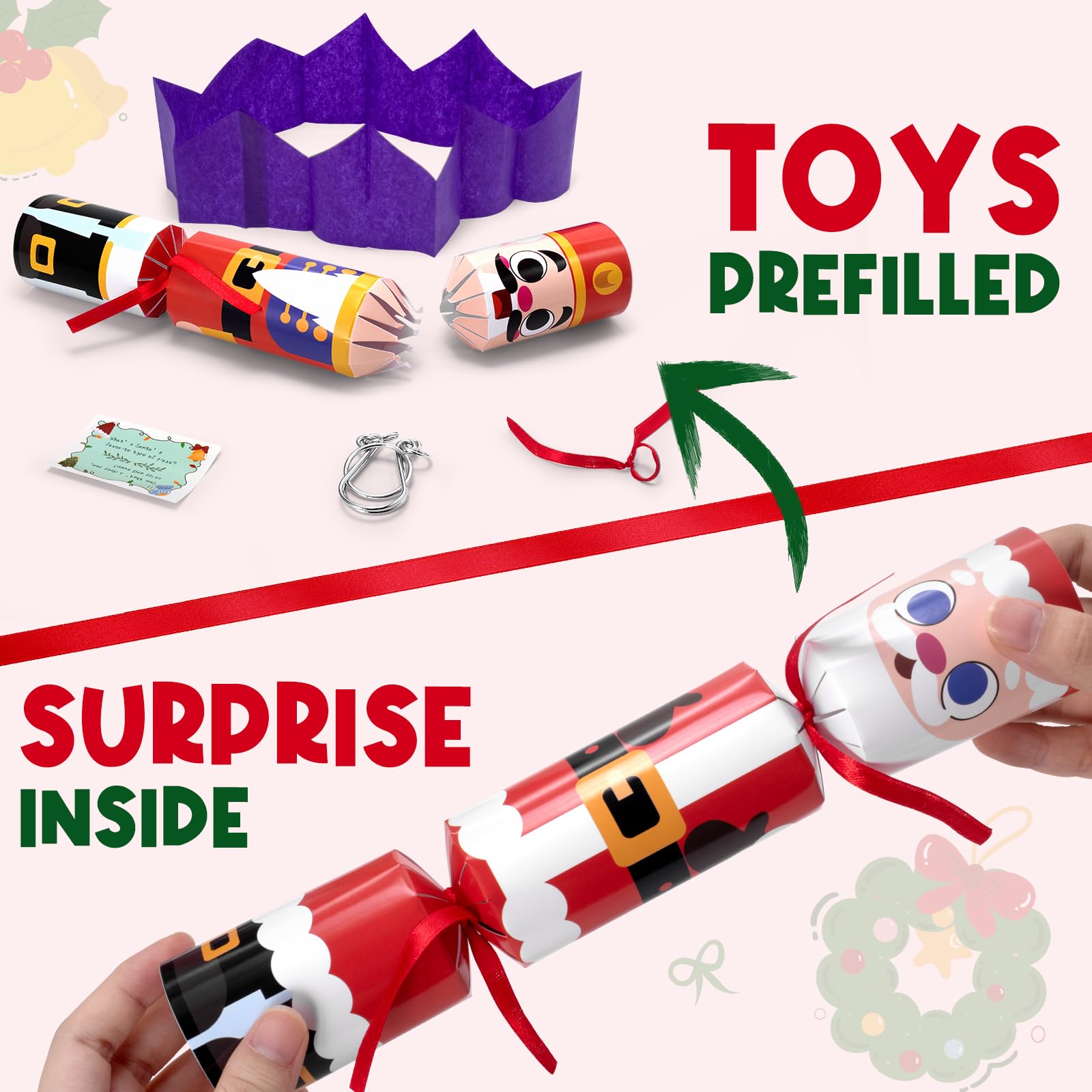 SUGFUT non-snap Christmas cracker penguin for kids' table joy