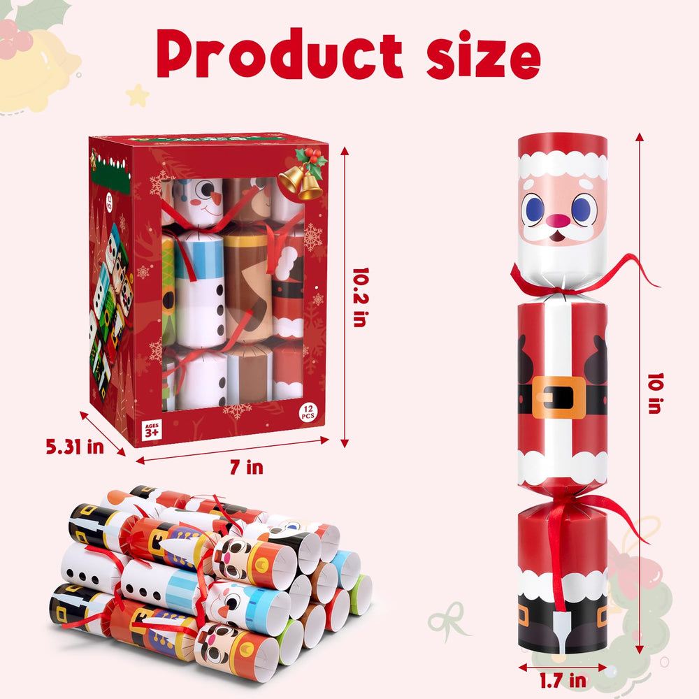 SUGFUT non-snap Christmas cracker Santa for playful dinner surprises