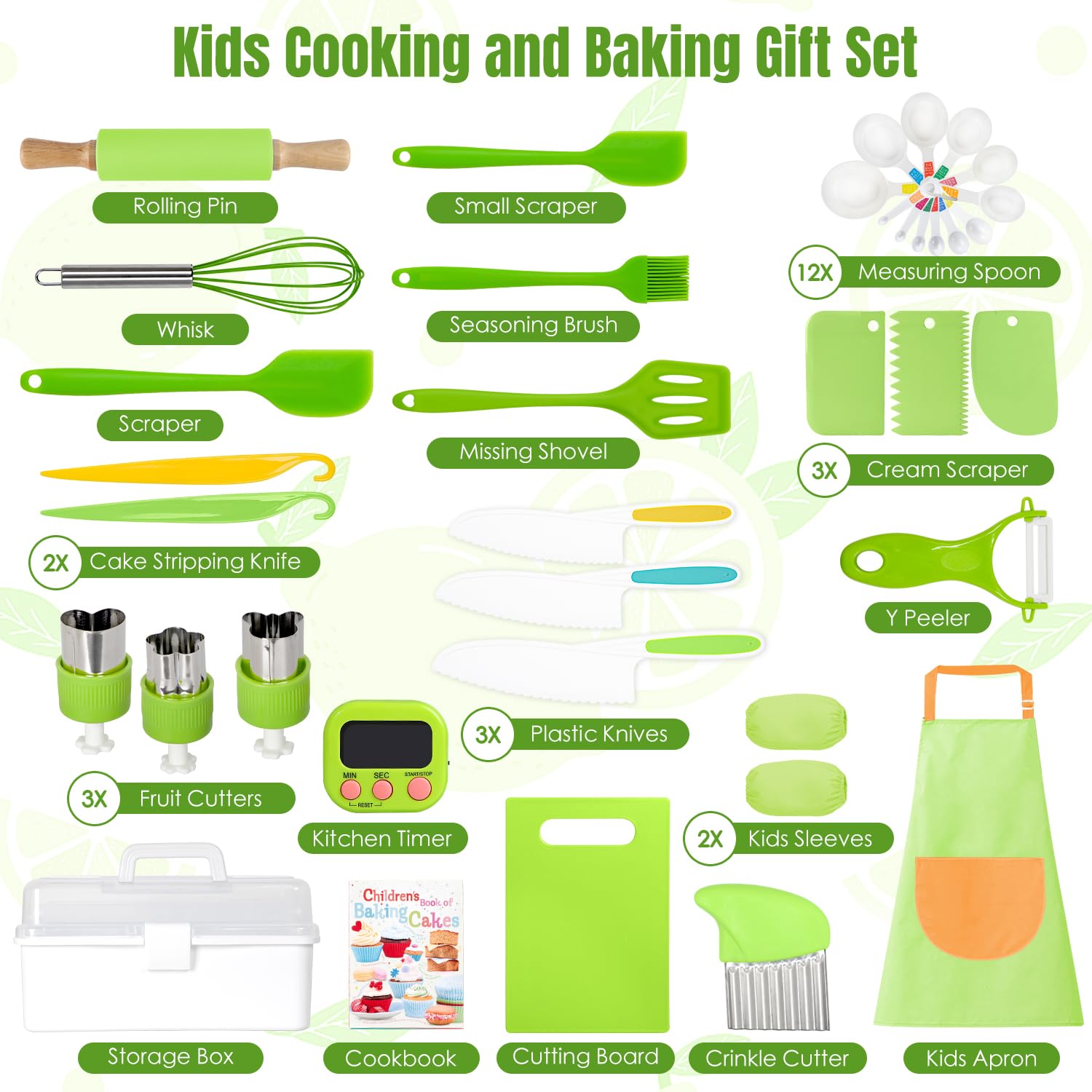 Suhctuptx Kids Cooking Set cookbook guides simple pretend recipes