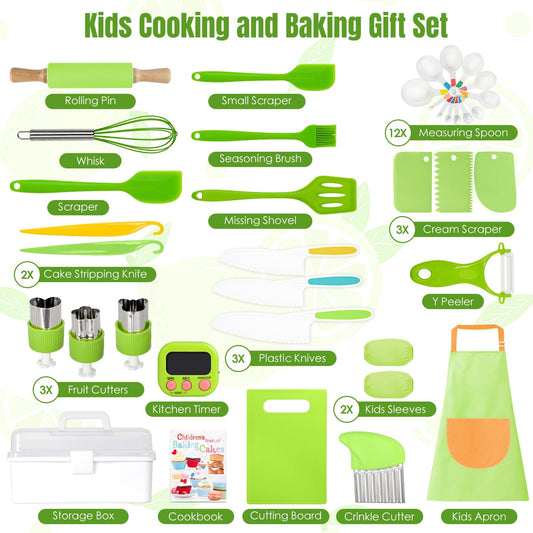 Suhctuptx Kids Cooking Set cookbook guides simple pretend recipes