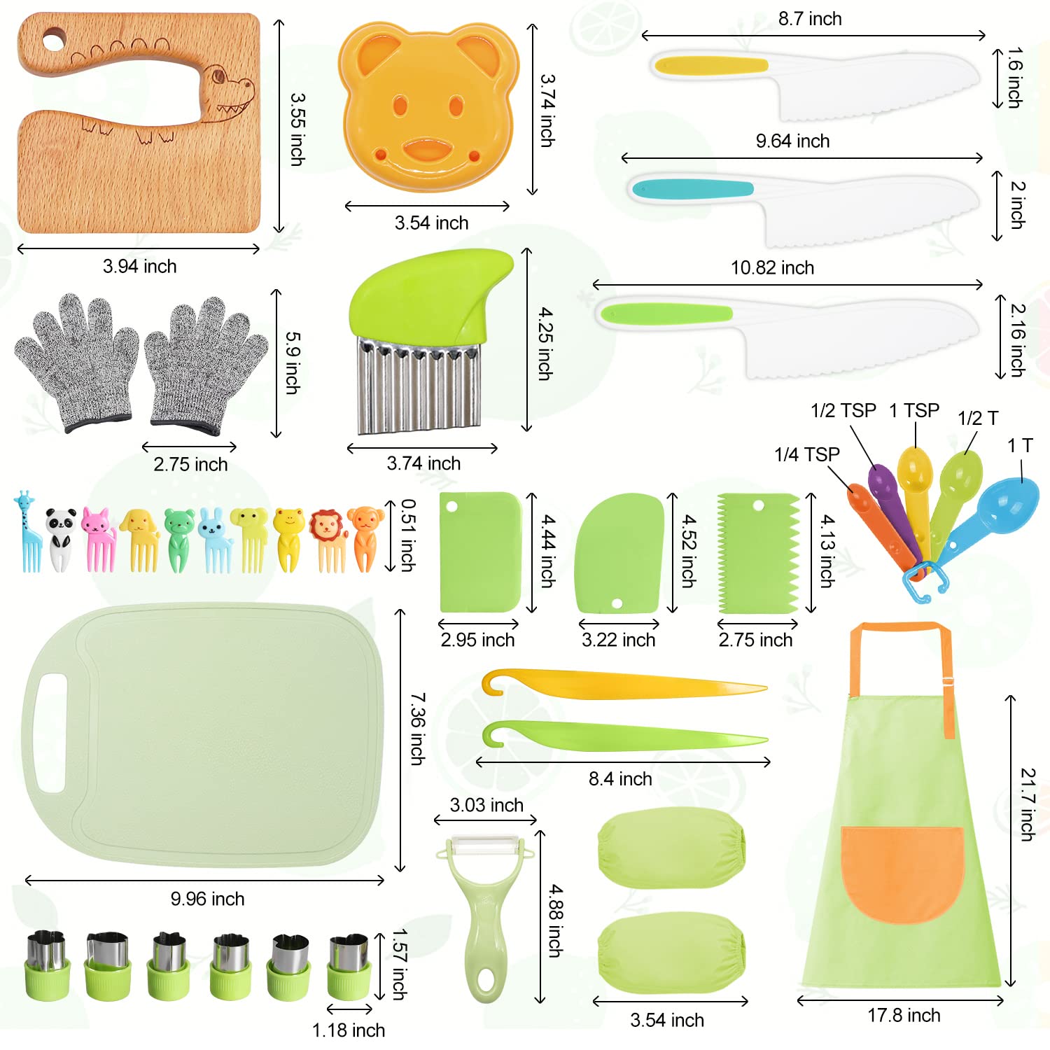 Suhctuptx kids serrated knives set with kid-friendly grip for easy fruit prep