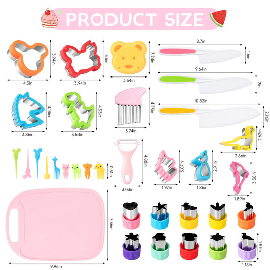 Suhctuptx Toddler Knife Set showcases kid-safe knives with rounded edges for beginner cooks.
