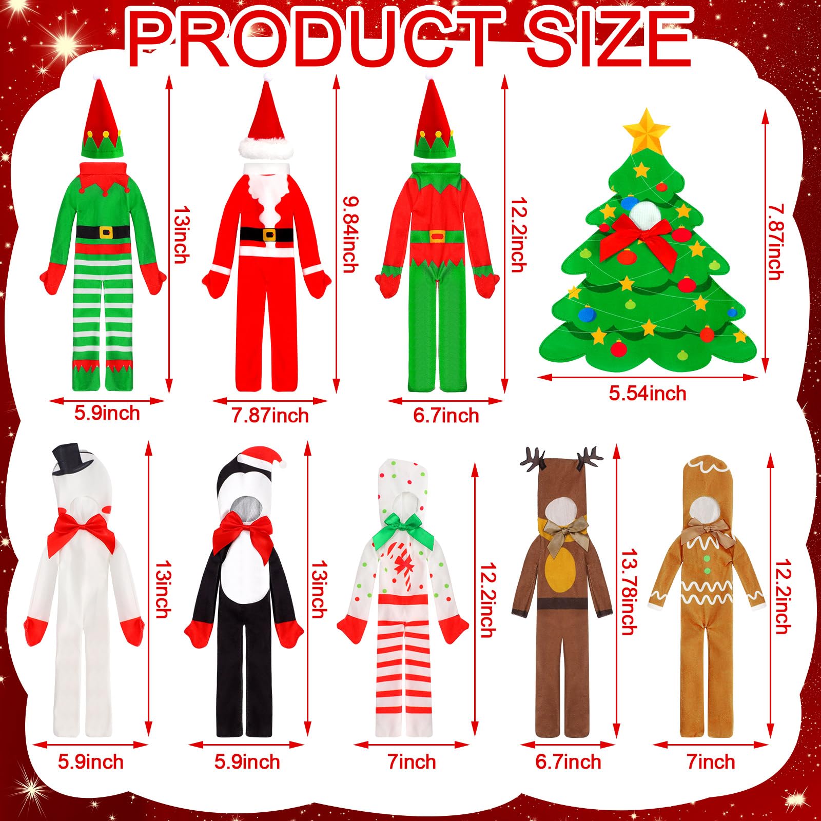 Suhine snowman doll outfit in felt for cute seasonal dress-up.