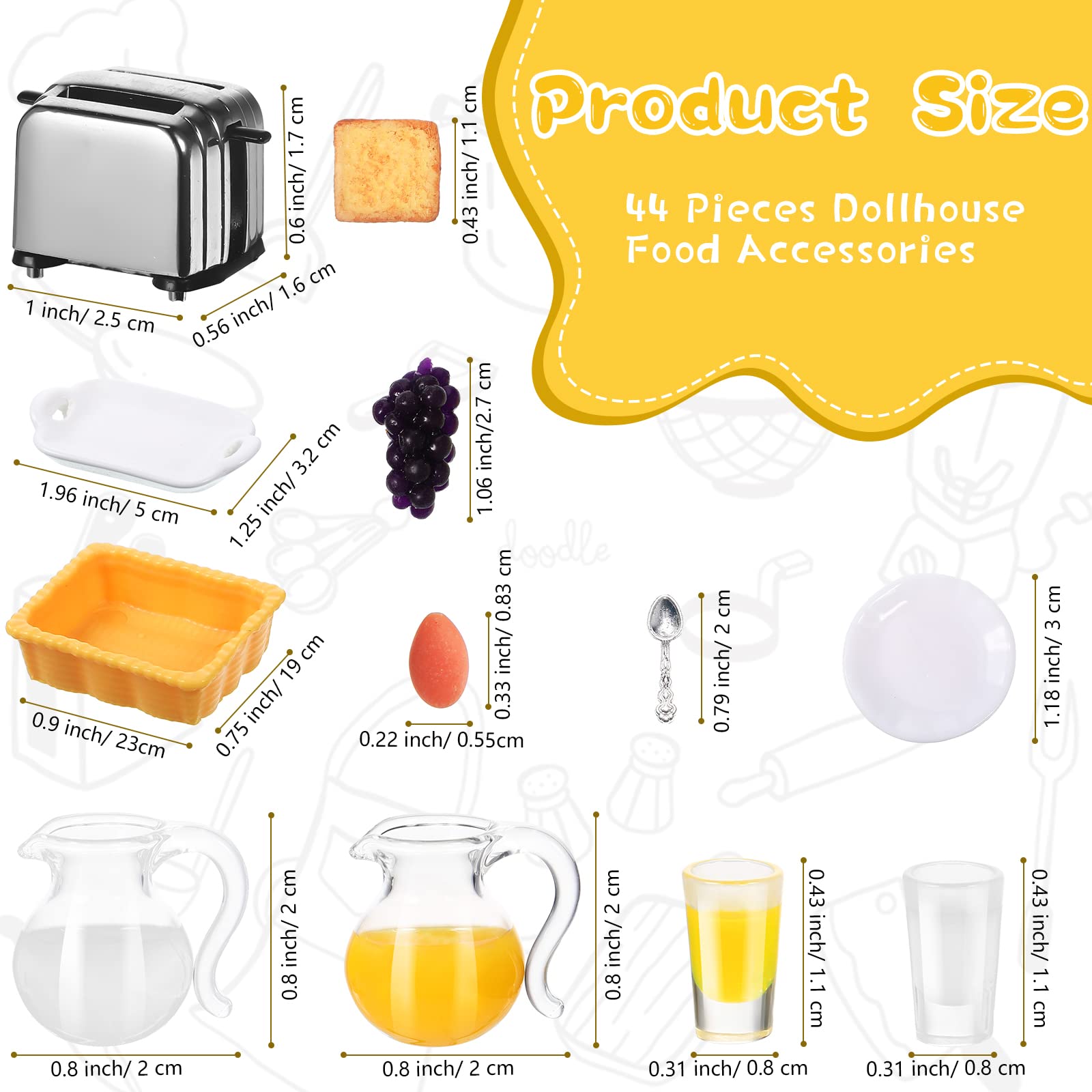 Suilung juice jug with two cups for a bright dollhouse kitchen scene.