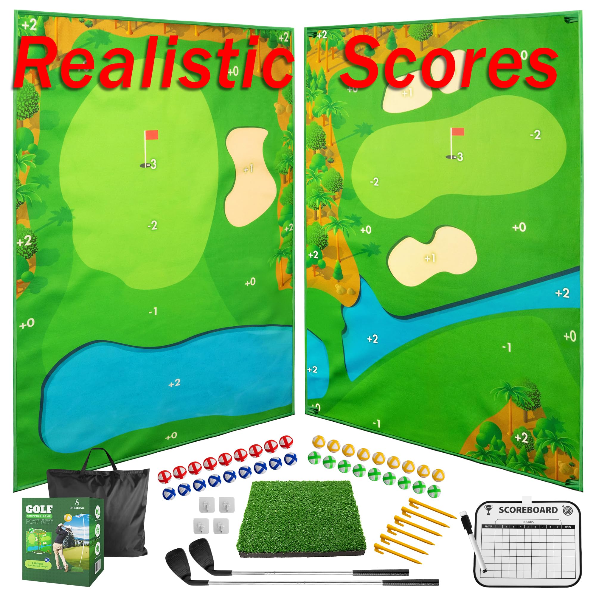 SuiMono Battle Golf Mat dual-sided for indoor and outdoor play