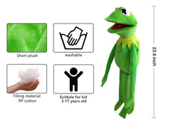 SUIYUEOUR Kermit frog puppet back opening allows easy hand placement.