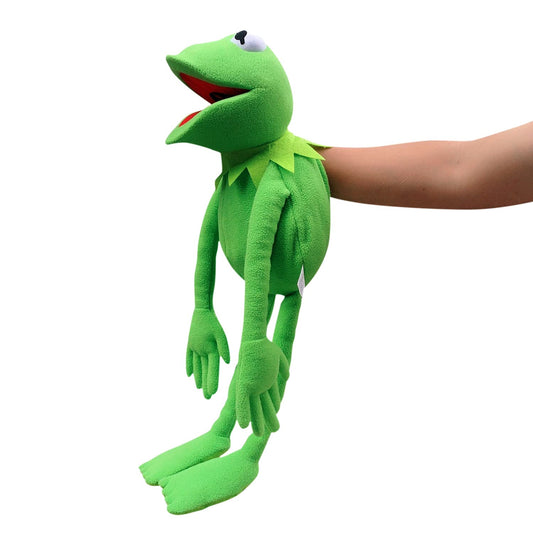 SUIYUEOUR Kermit frog puppet front view for imaginative play.