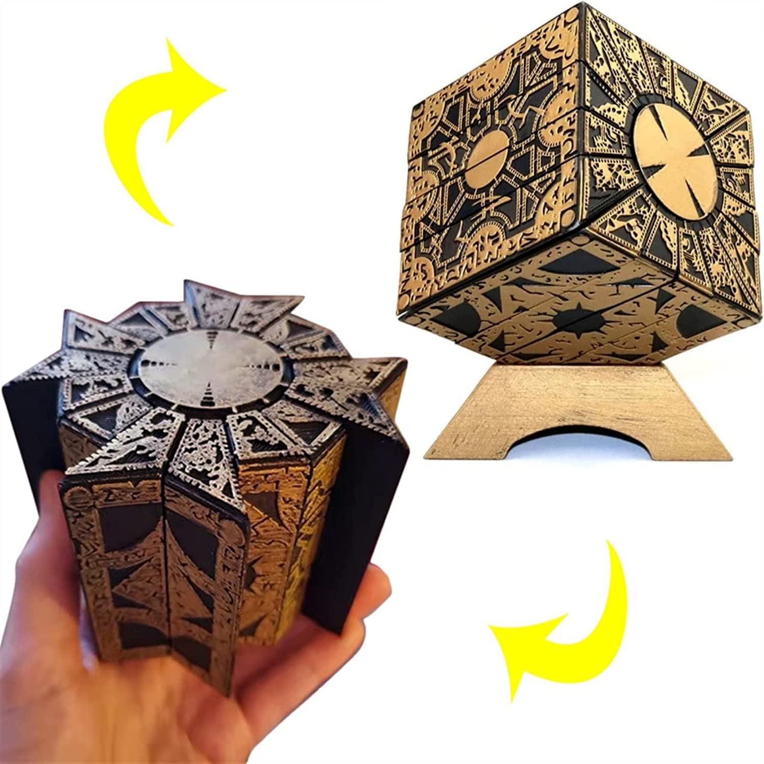 SUIZU Detachable Hellraiser Puzzle Box front view with authentic movie replica aesthetics for display and collection.