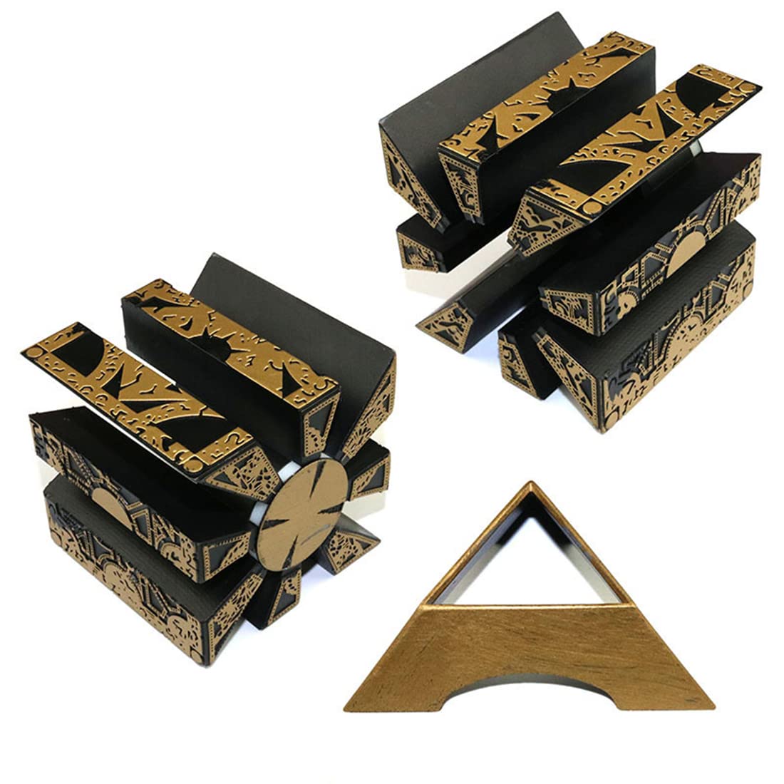 SUIZU Detachable Hellraiser Puzzle Box metal texture detail conveying aged, cinematic patina.