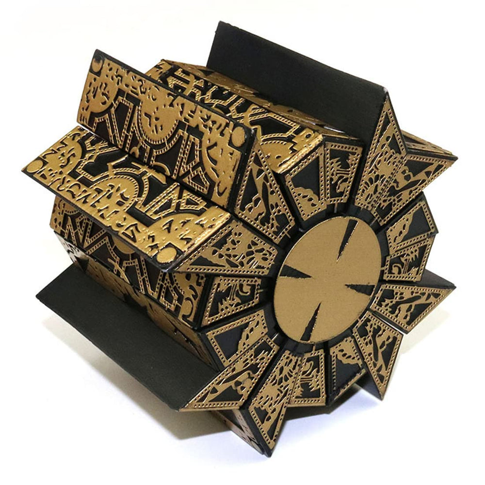 SUIZU Detachable Hellraiser Puzzle Box middle-disc close-up highlighting precise alignment for access.