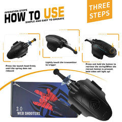 SUIZU LED spider web launcher remote-action view highlighting quick launch