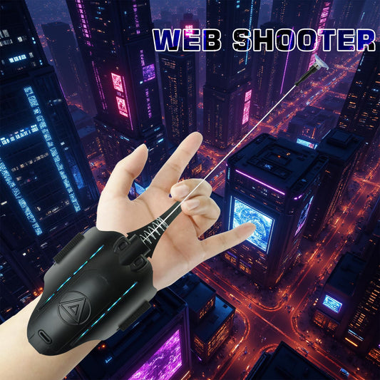 SUIZU spider web launcher side view showing compact design and glow
