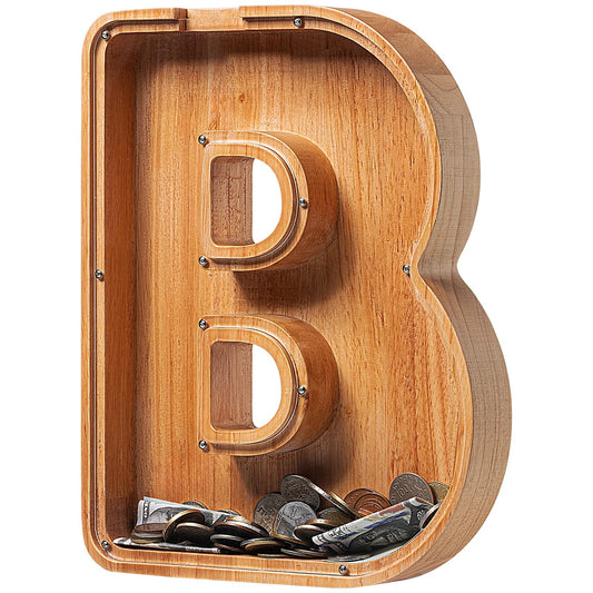 Sulevalt piggy bank with cut-out design showing playful letter shapes that inspire saving