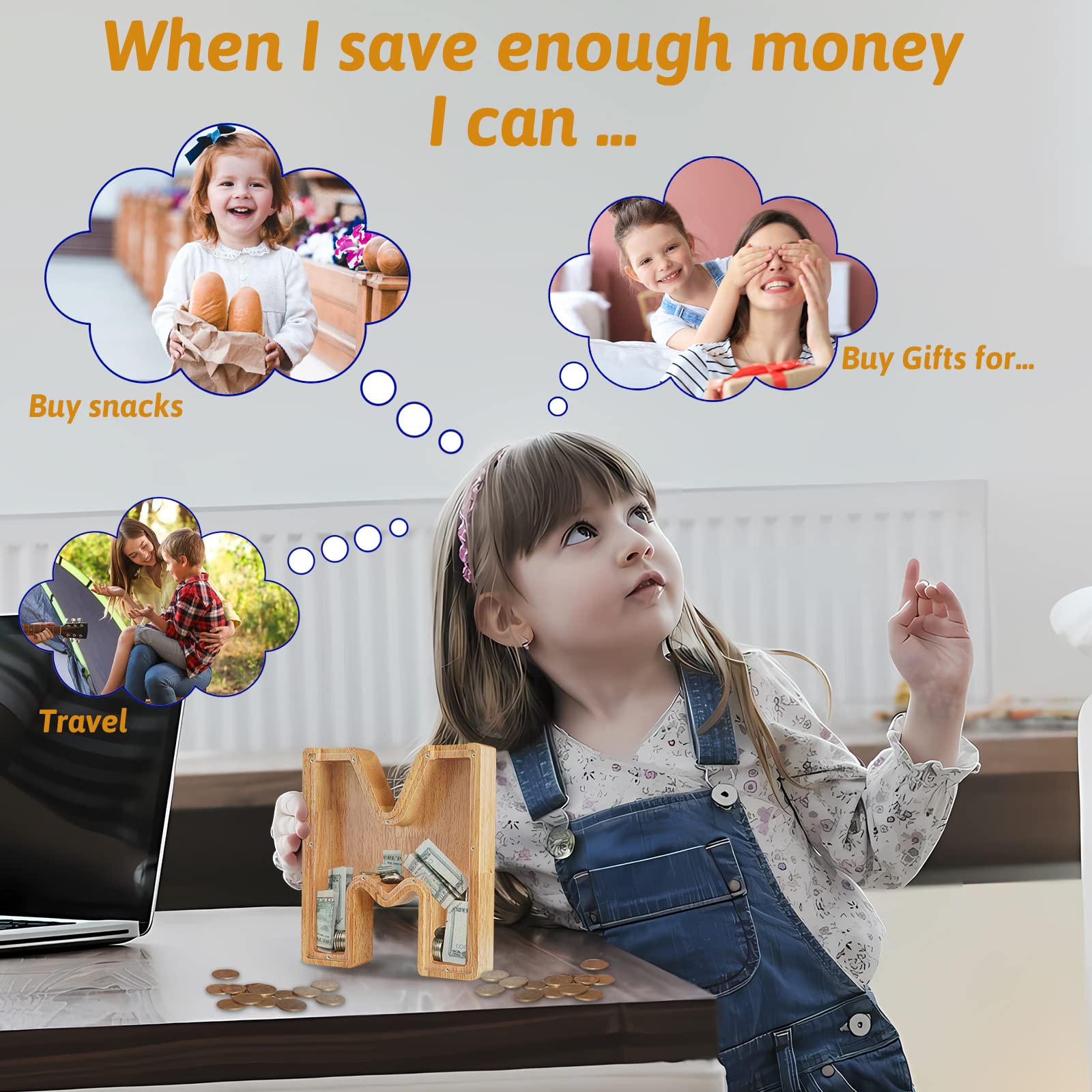 Sulevalt piggy bank with transparent acrylic cover to monitor progress