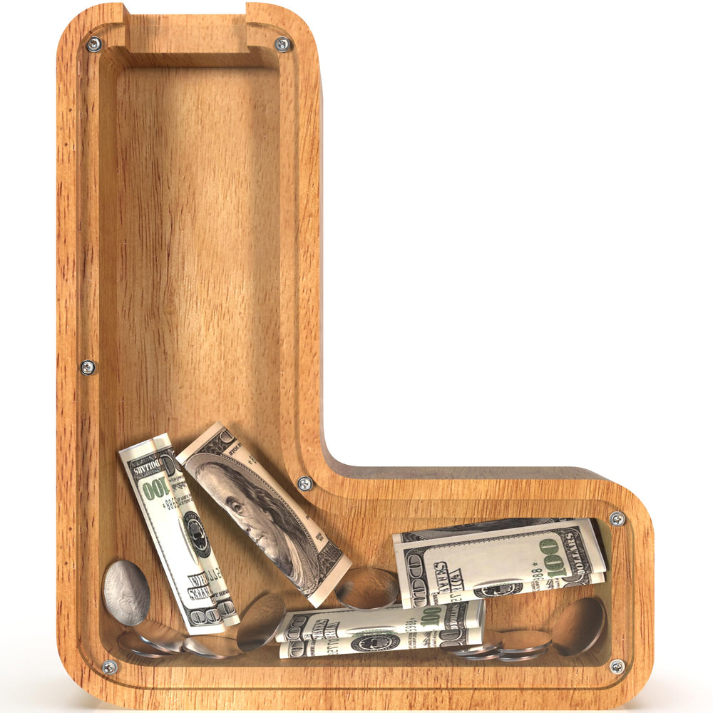 Sulevalt piggy bank featuring A-Z letters for personalized savings