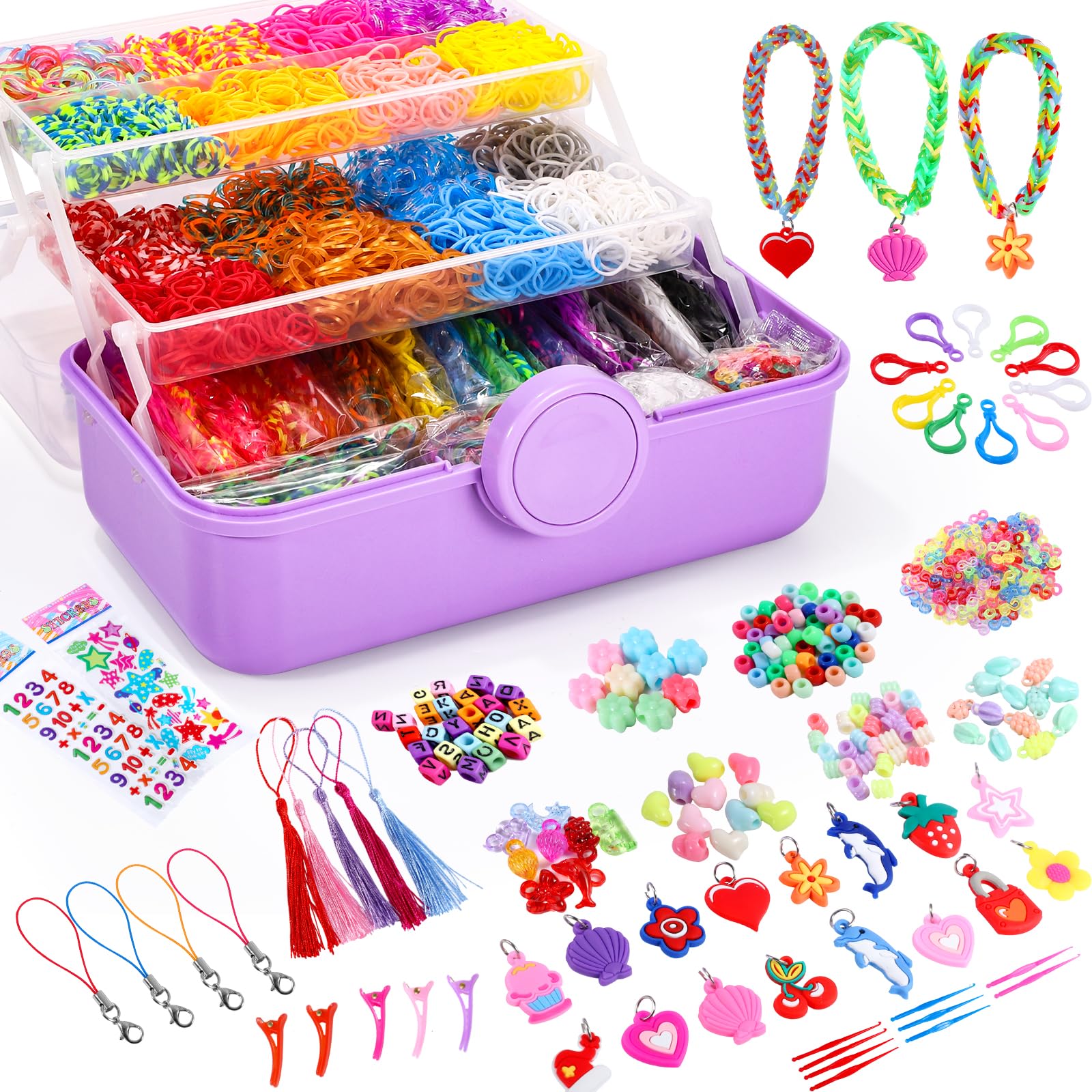 SUMAJU 18500+ bracelet kit with colorful rubber bands for creative crafting fun