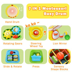 Sumapner activity cube drum with lion mirror for self-discovery and engagement
