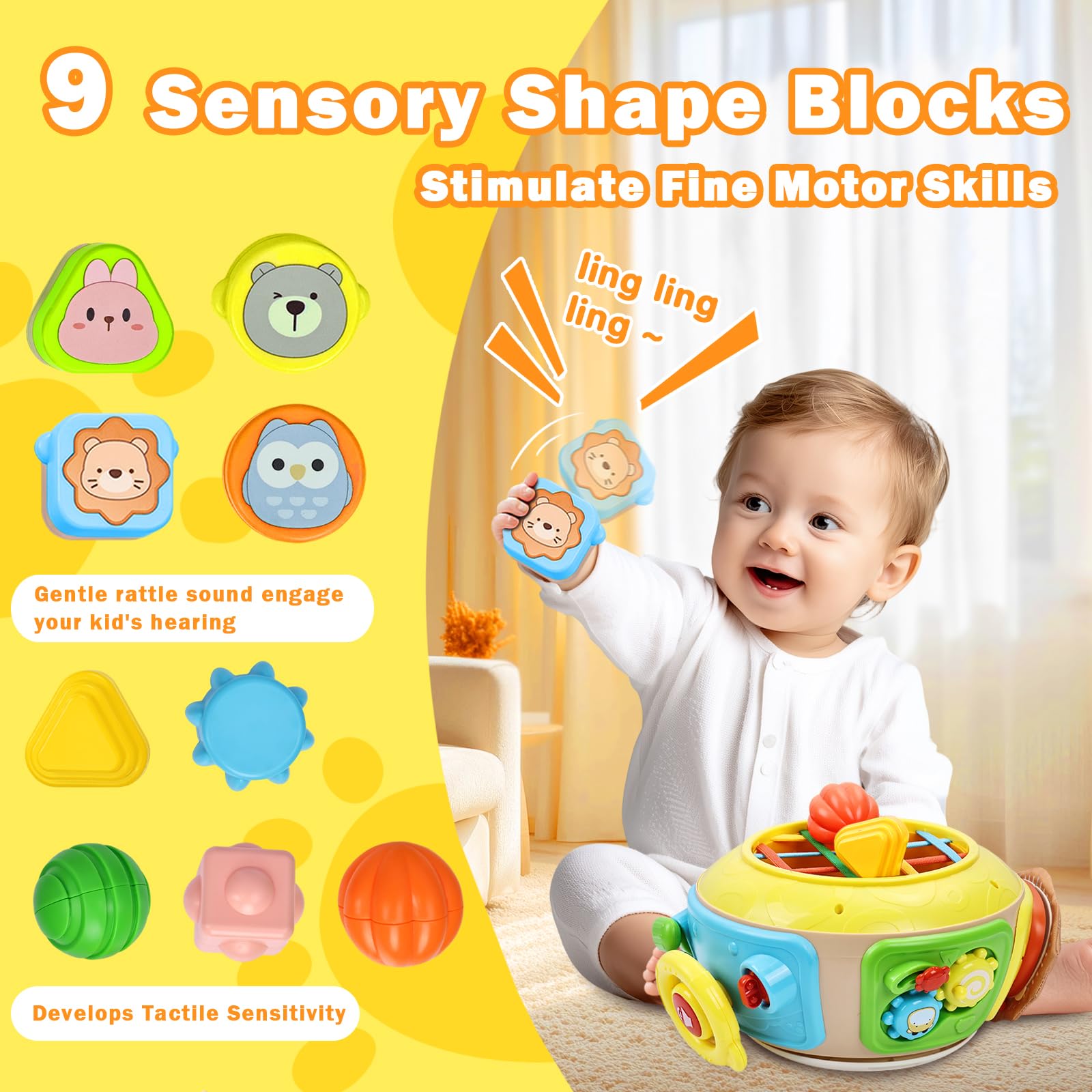 Sumapner cube drum stacking and sorting section for fine motor practice